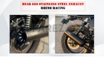 For Royal Enfield Bear 650 Rhino Racing Scramjet Max V2 Black Exhaust Silencer - SPAREZO